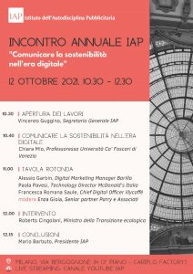 Programma dell'Incontro annuale IAP 2021 dedicato ai temi della sostenibilità e del digitale